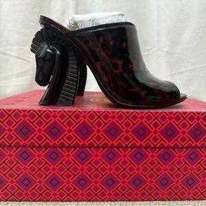 Tory Burch - Barton horse heel mule- tortoise color